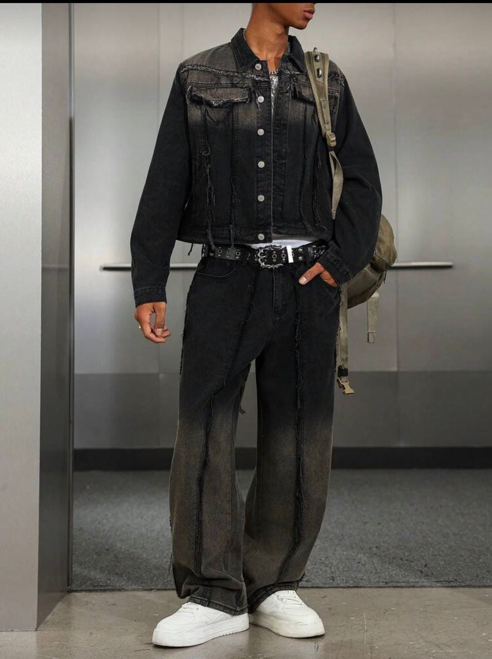 Ensemble Jeans Denim noir