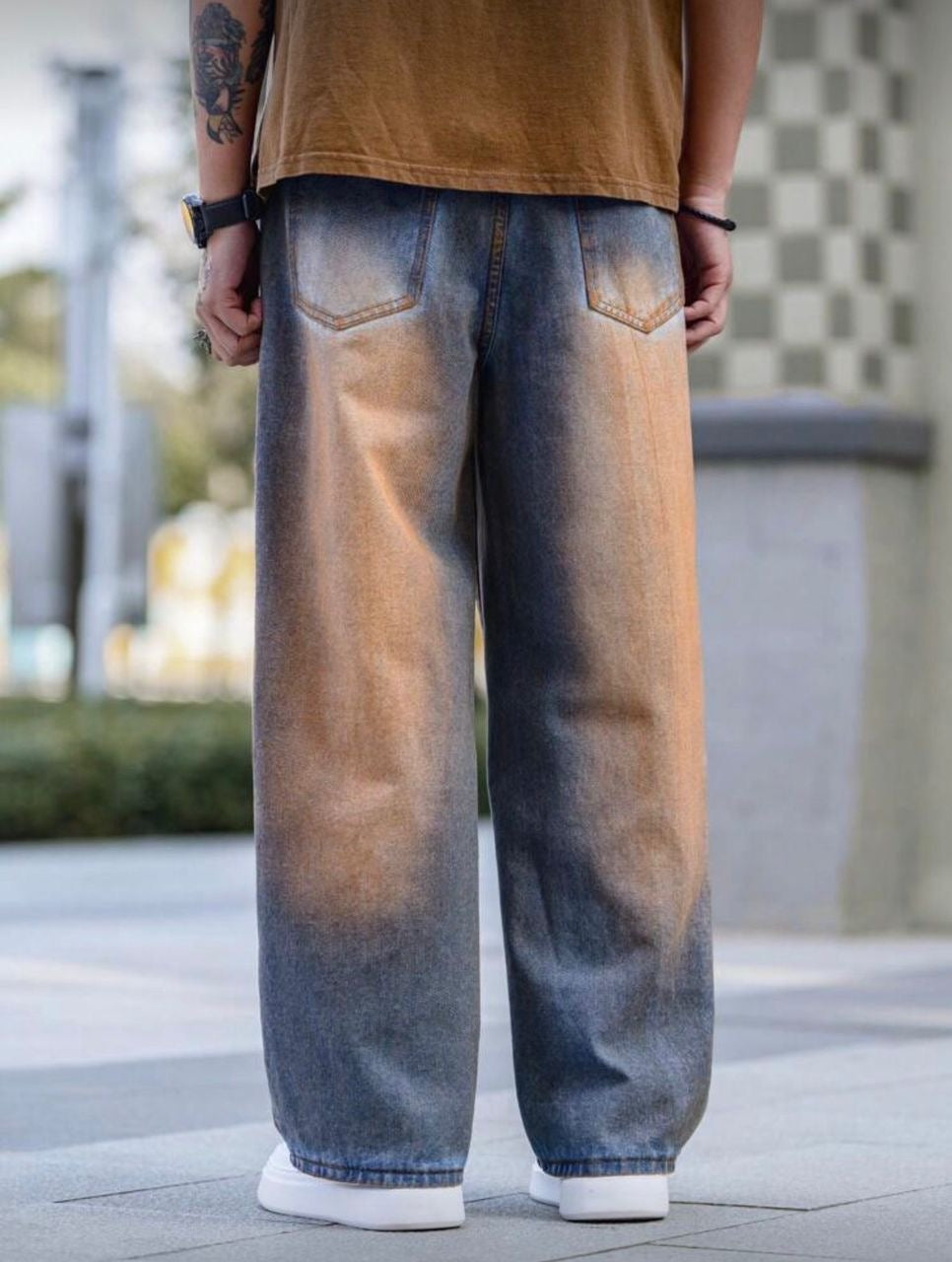 Pantalon Jeans Delavé Coupe Normale