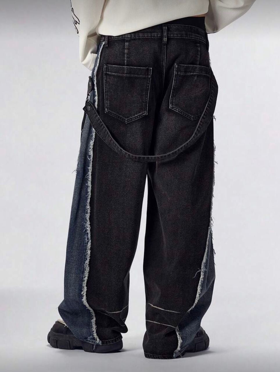 Pant Jeans noir coupe Oversize