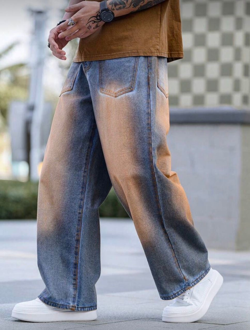Pantalon Jeans Delavé Coupe Normale